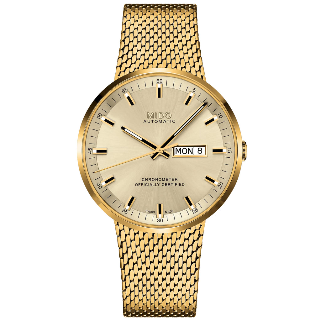 Mido - Commander Icone 42 mm COSC Chronometer Yellow Gold PVD - M0316313302100