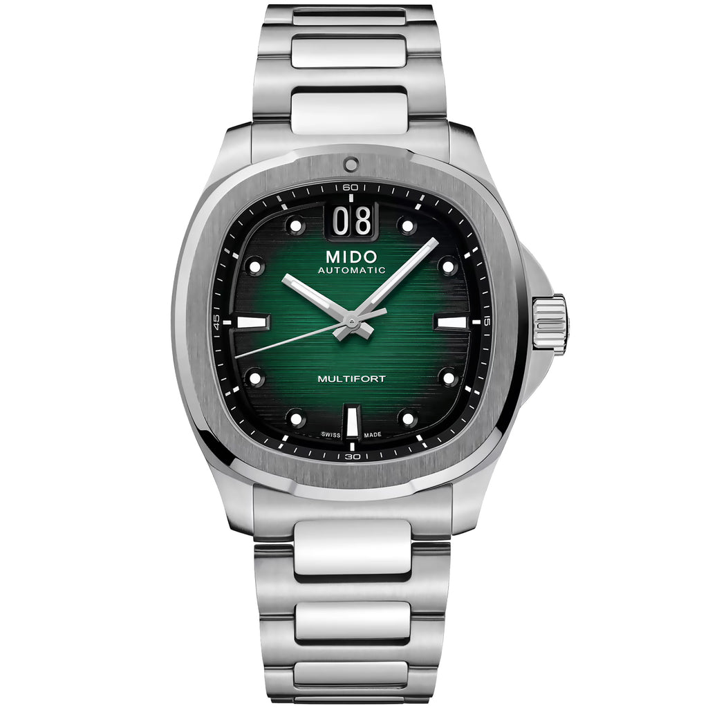 Mido - Multifort TV Big Date Green Dial Steel Bracelet - M0495261109100