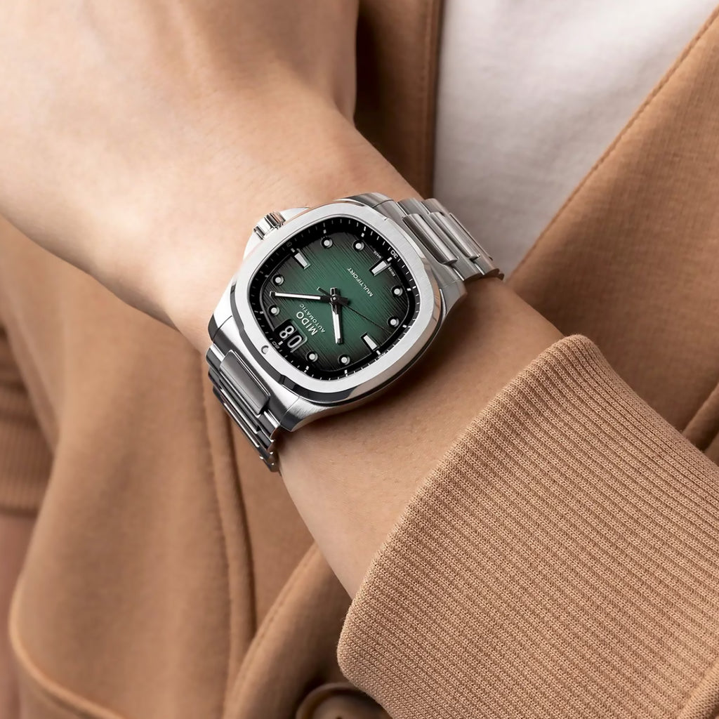 Mido - Multifort TV Big Date Green Dial Steel Bracelet - M0495261109100
