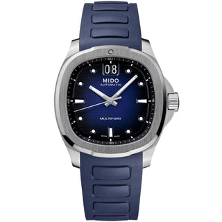 Mido - Multifort TV Big Date Rubber Blue Strap - M0495261704100
