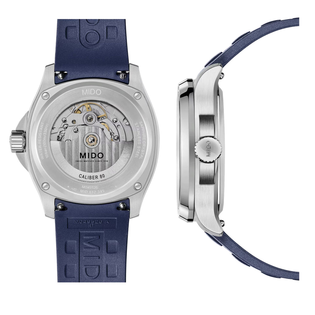 Mido - Multifort TV Big Date Rubber Blue Strap - M0495261704100