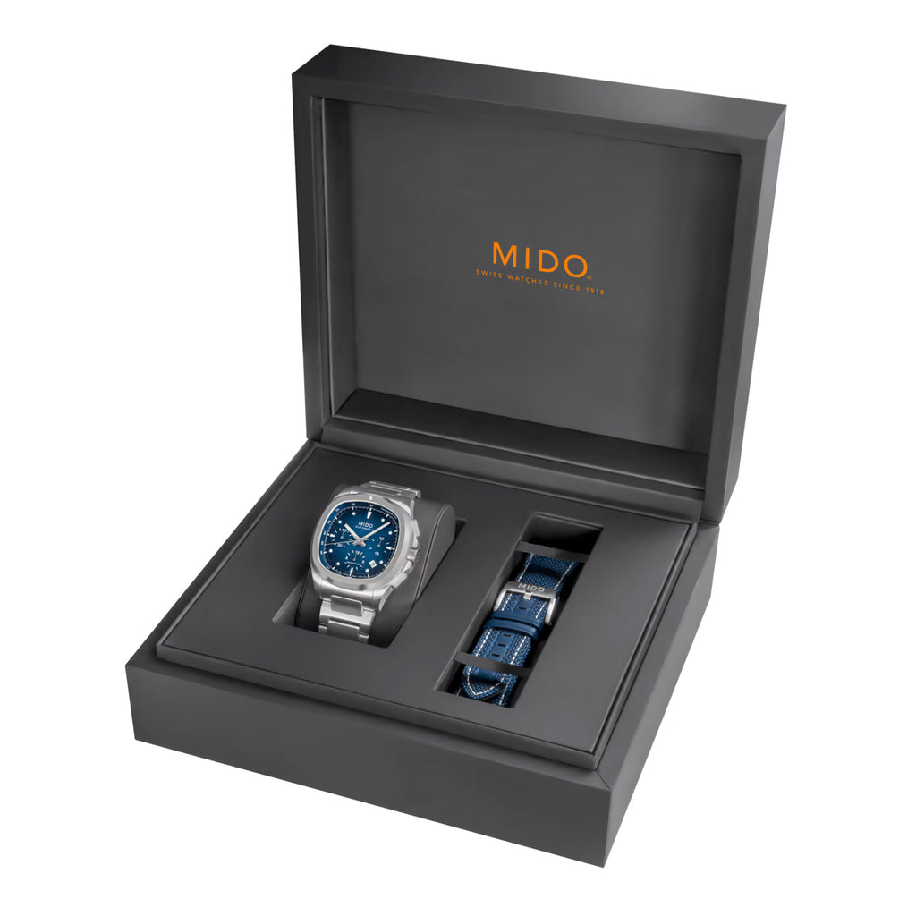 Mido - Multifort TV Chronograph Blue Dial Steel Bracelet - M0495271104100