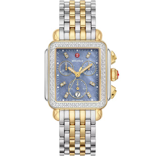 Michele - Deco Two-Tone Blue Mother Of Pearl Diamond Dial & Bezel - MWW06A000809