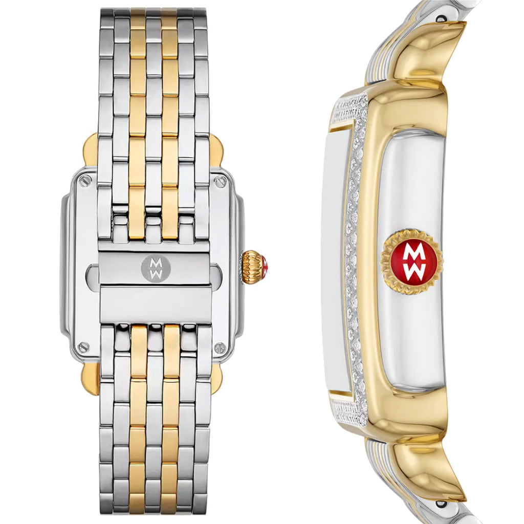 Michele - Deco Mid Two-Tone 18K Gold-Plated Diamond Watch - MWW06V000132