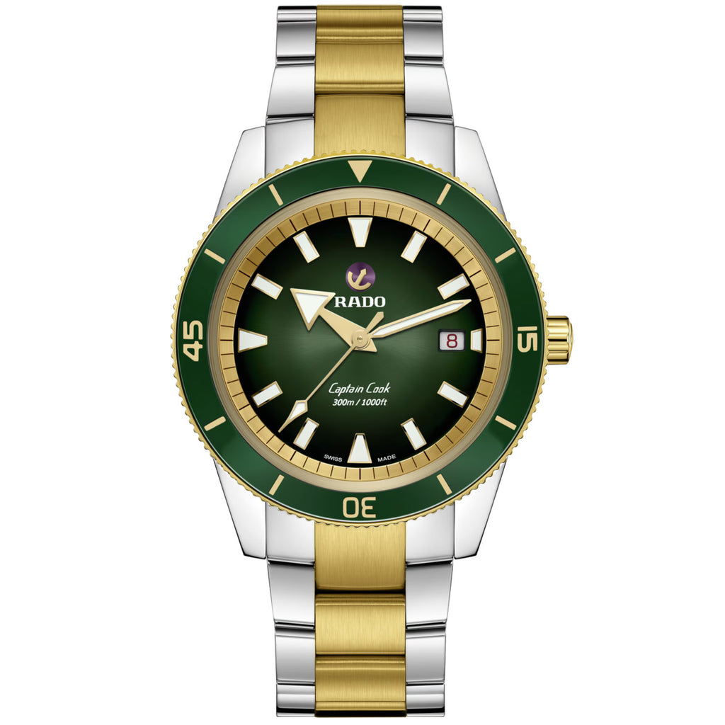 Rado - Captain Cook 42 mm Green Dial Two Tone Automatic - R32138303