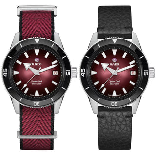 Rado - Captain Cook 39 mm Black Red Dial Two Extra Straps - R32223408