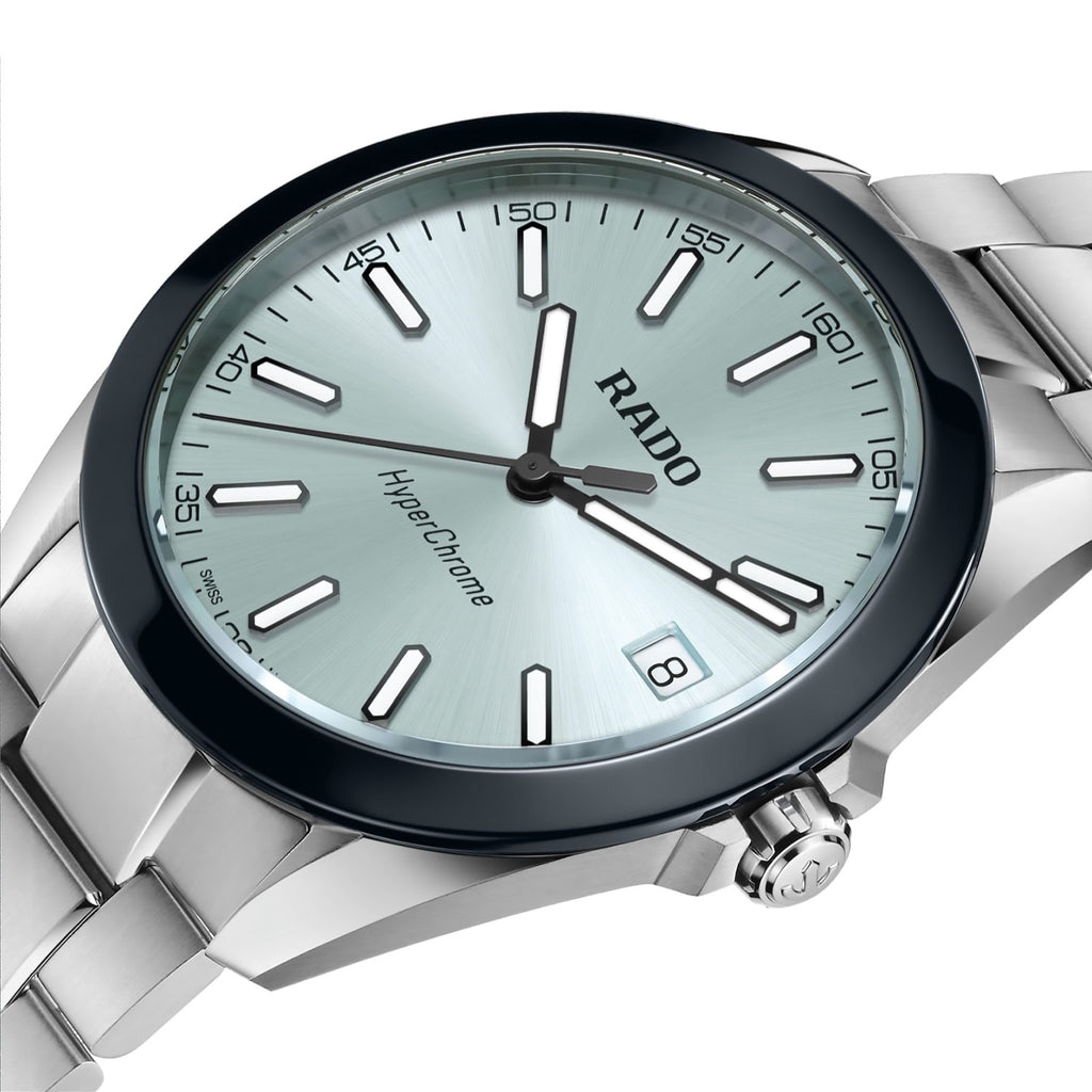 Rado - HyperChrome 41.5 mm Glacier Blue Dial Date Ceramic Bracelet - R32280213