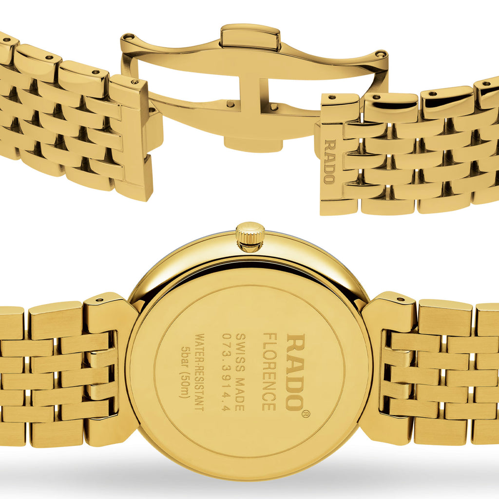 Rado - Florence 38 mm Diamonds Yellow Gold PVD - R48914703