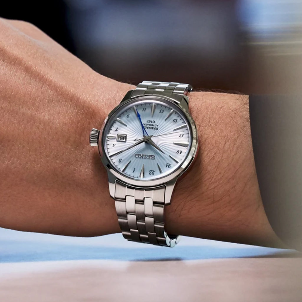 Seiko - Presage Cocktail Time GMT 40 mm Light Blue Dial - SSK037