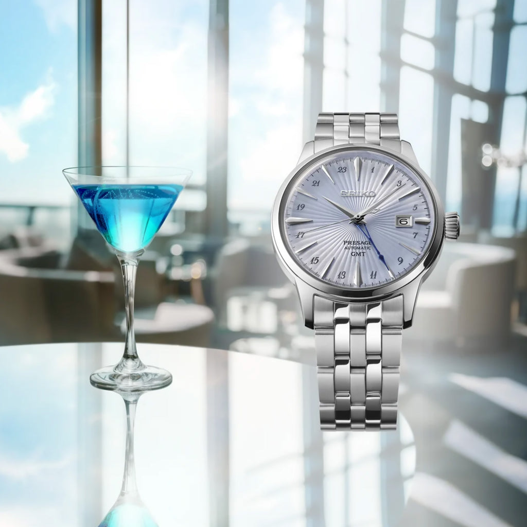 Seiko - Presage Cocktail Time GMT 40 mm Light Blue Dial - SSK037