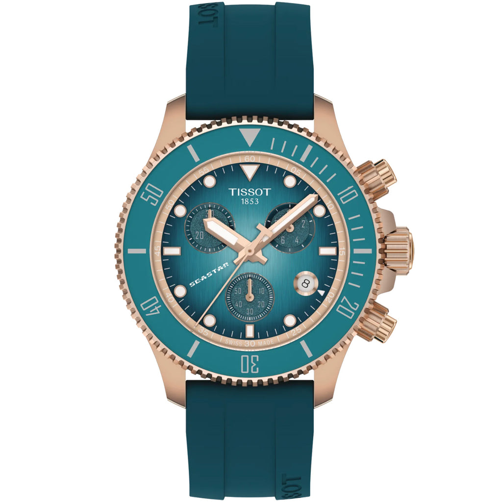 Tissot - Seastar 1000 Chronograph 38mm Turquoise Dial Quartz - T1202173704100