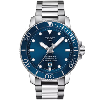 Tissot - Seastar 1000 Powermatic 80 Diver 43 mm Date Blue Dial Steel Bracelet - T1204071104103