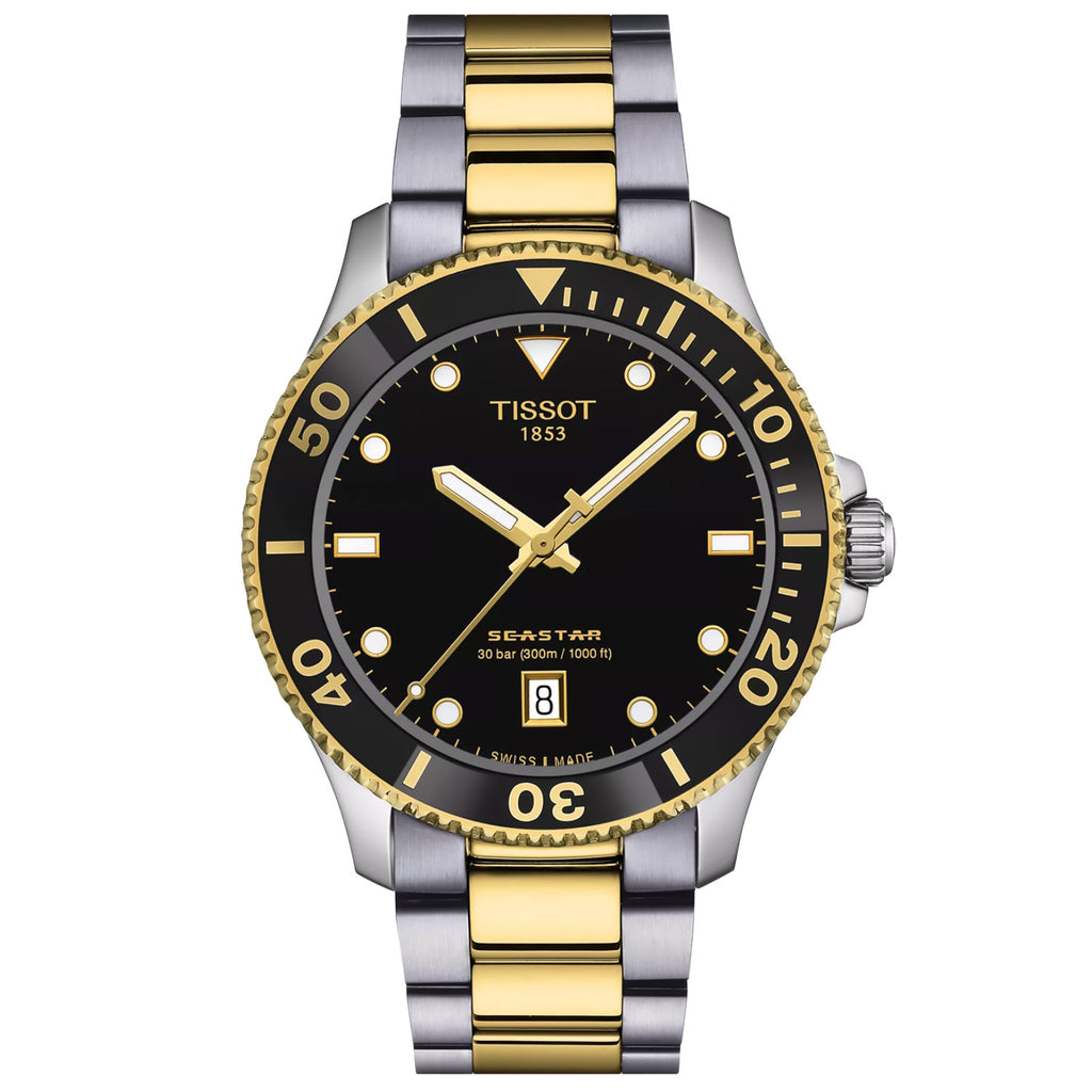 Tissot - Seastar 1000 Diver 40 mm Gold & Steel Bracelet - T1204102205100
