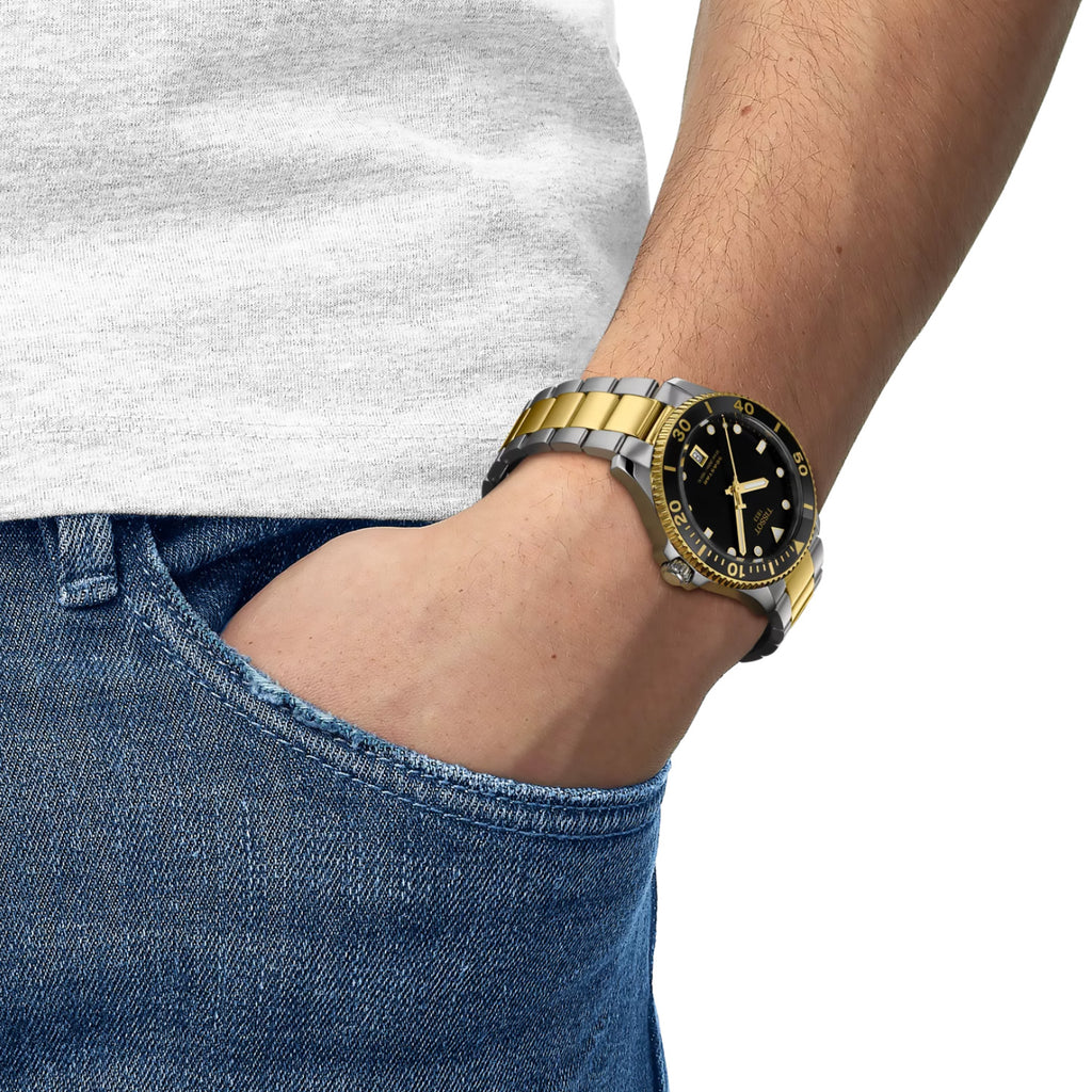 Tissot - Seastar 1000 Diver 40 mm Gold & Steel Bracelet - T1204102205100