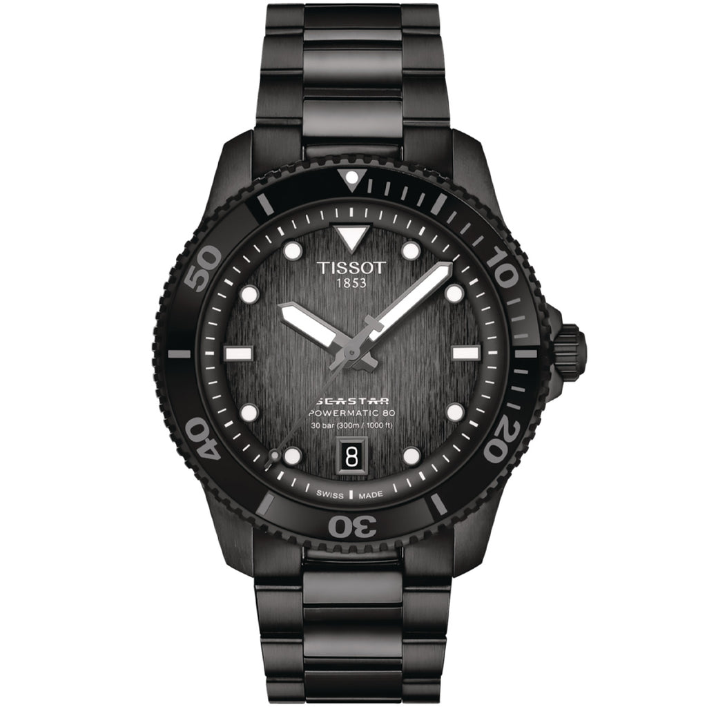 Tissot - Seastar 1000 Automatic Diver 40 mm Powermatic 80 Black PVD - T1208073305100