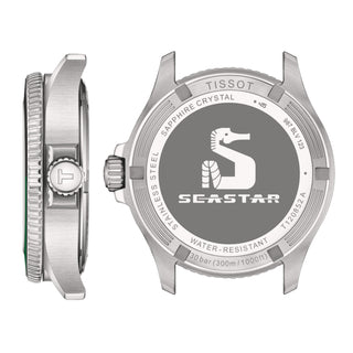 Tissot - Seastar 1000 GMT Quartz 40 mm Black / Green Bezel - T1208521105100
