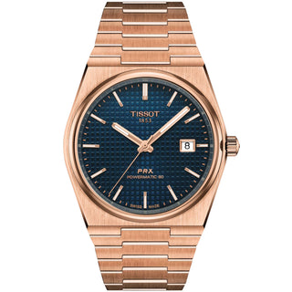 Tissot - PRX 40 mm Automatic Powermatic 80 Rose Gold PVD Blue Dial - T1374073304100