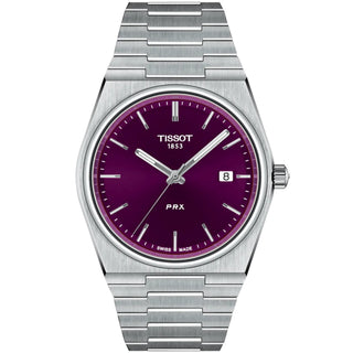 Tissot - PRX 40 mm Quartz Purple Dial Steel Bracelet - T1374101140100
