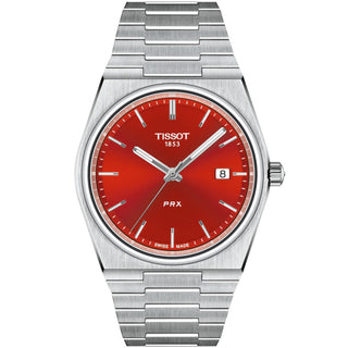 Tissot - PRX 40 mm Quartz Red Dial Steel Bracelet - T1374101142100