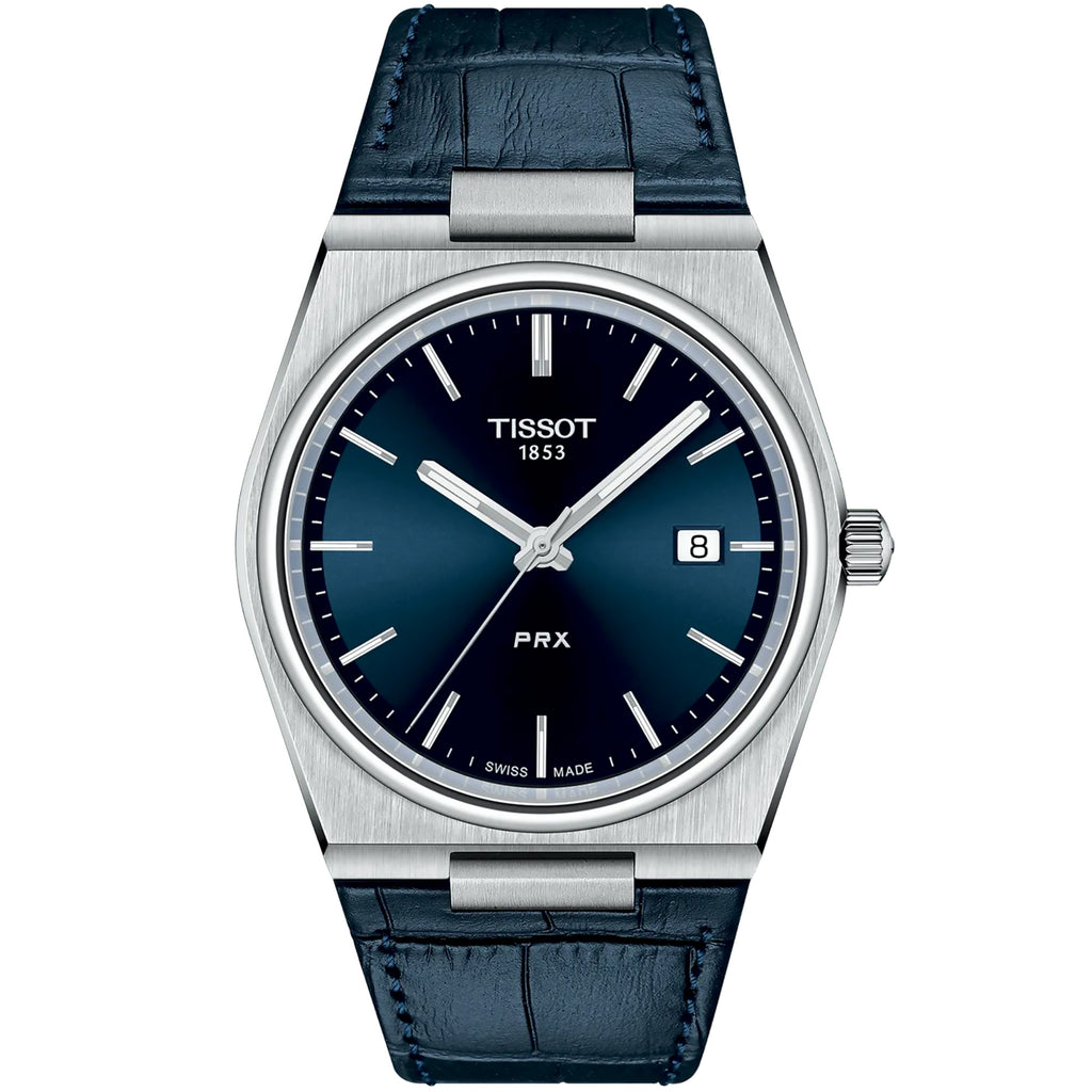 Tissot - PRX 40 mm Quartz Blue Dial Leather Strap - T1374101604100