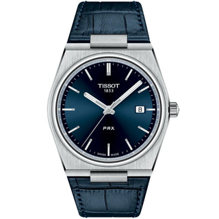 Tissot - PRX 40 mm Quartz Blue Dial Leather Strap - T1374101604100