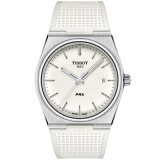 Tissot - PRX 40 mm Quartz White Dial Rubber Strap - T1374101701100