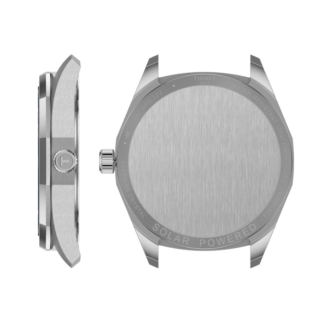 Tissot - PRC100 Solar 39 mm Blue Dial Steel Bracelet - T1514221104100