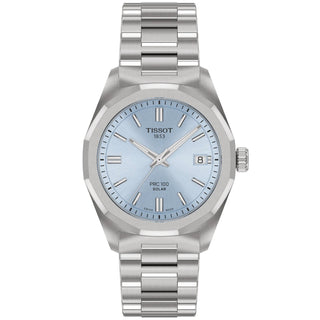 Tissot - PRC 100 Solar 34 mm Blue Dial Steel Bracelet - T1518221135100