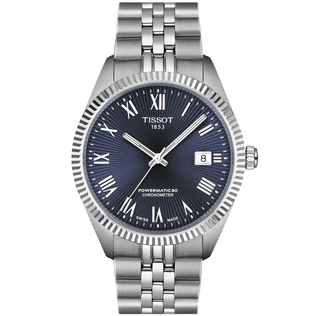 Tissot - Ballade 39 mm Blue Dial Fluted Bezel COSC Chronometer - T1564081104300
