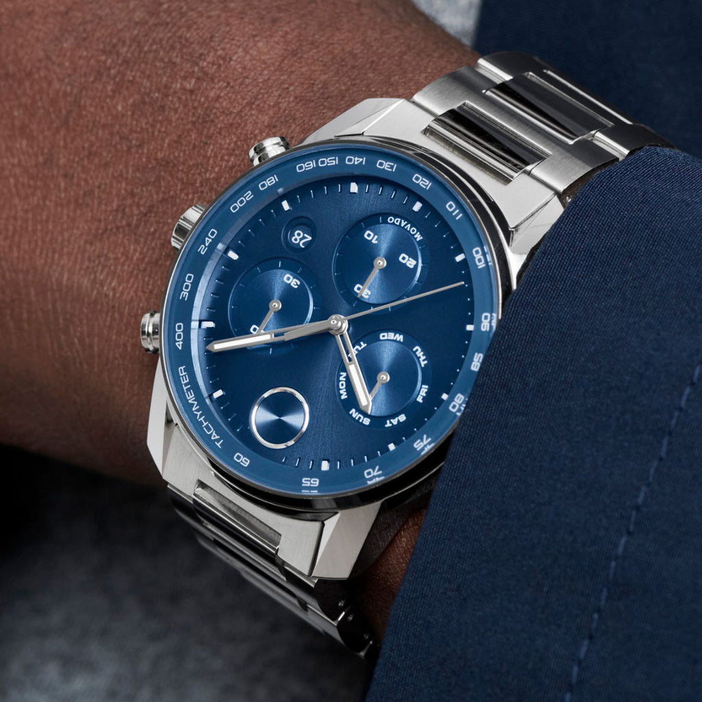 Movado - Bold Verso 44 mm Chronograph Blue Dial & Bezel Steel - 3600740