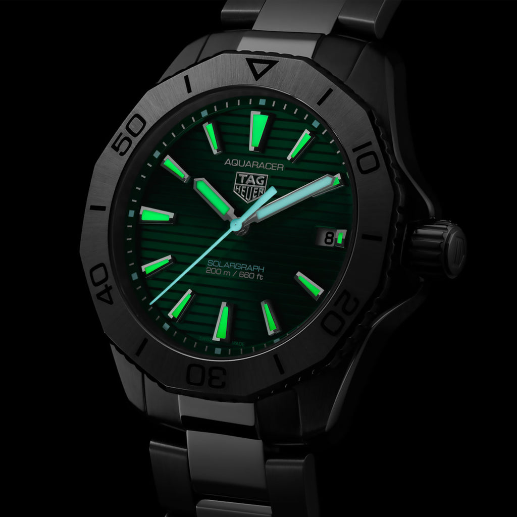 TAG Heuer - Aquaracer 40 mm Solargraph Professional 200 Green Dial - WBP1115.BA0000