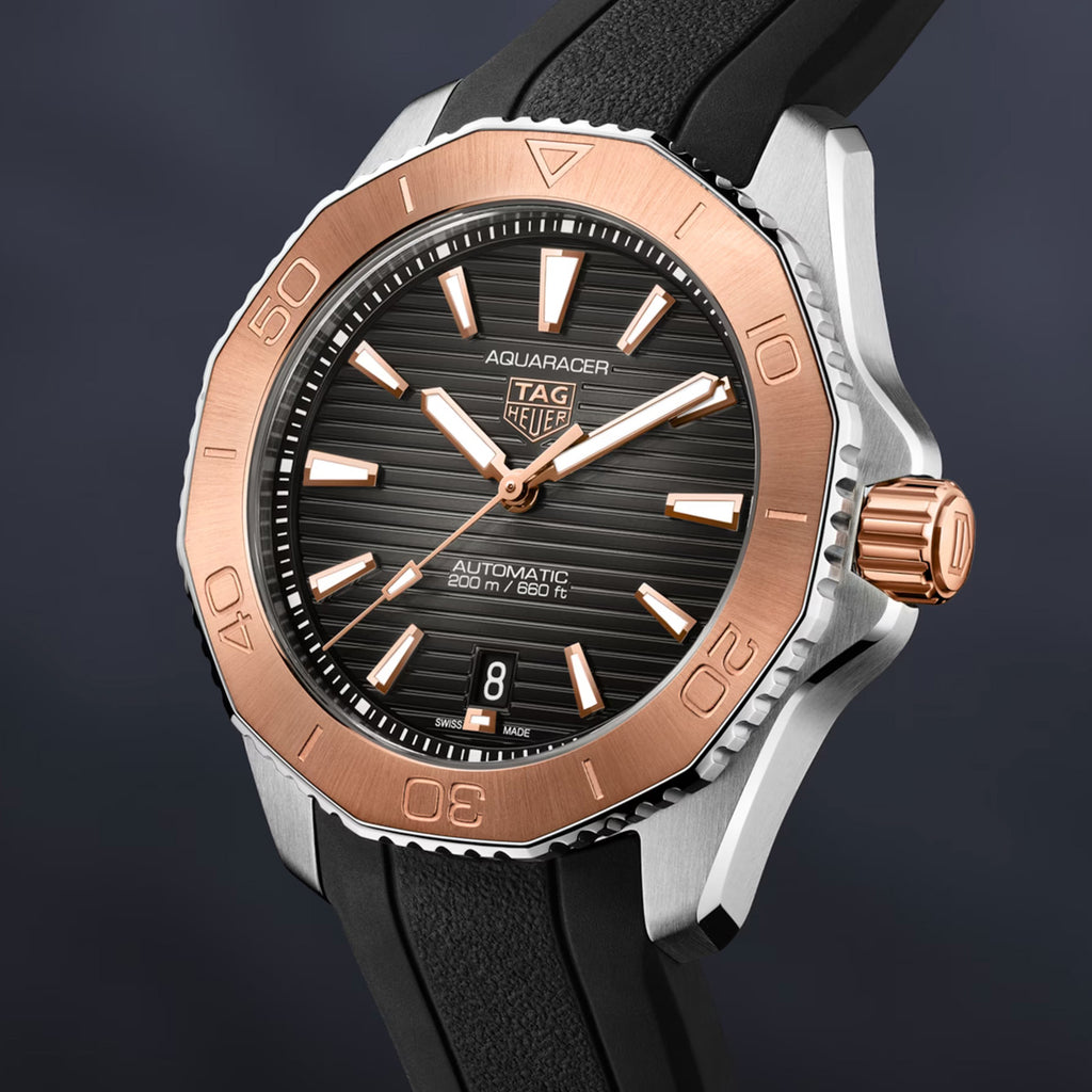 TAG Heuer - Aquaracer 40 mm Professional 200 Auto Steel & 18k Rose Gold - WBP2151.FT6199