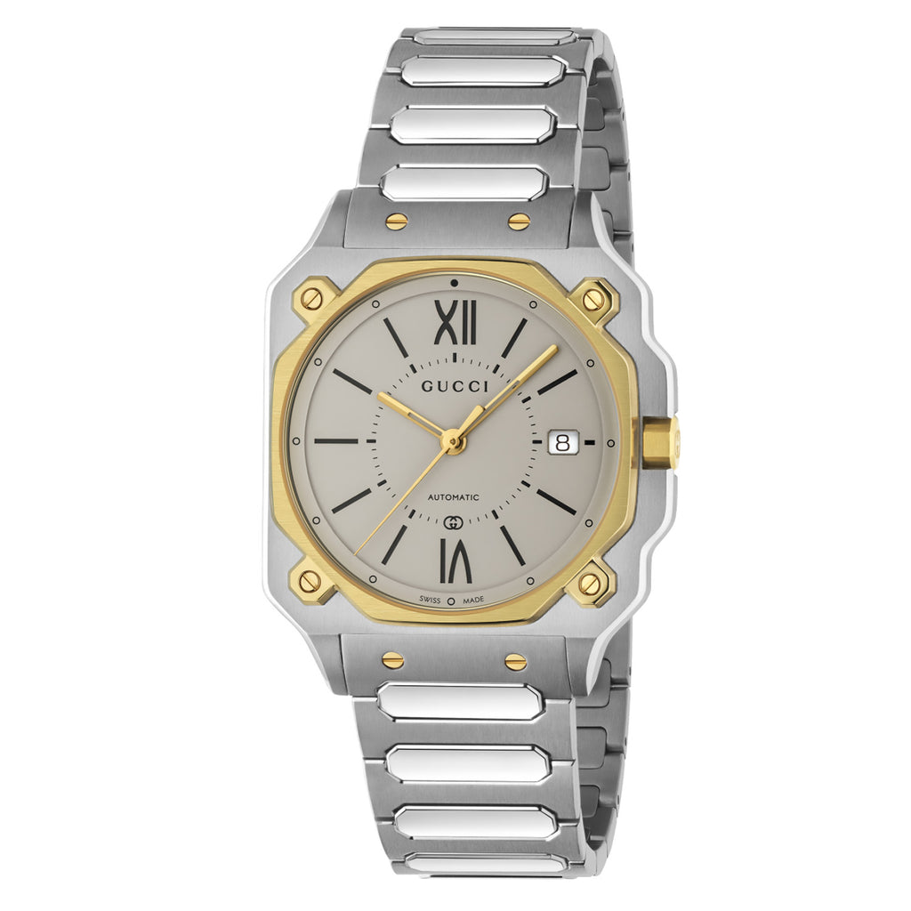 GUCCI G-Flat 36 mm Automatic Steel & 18k Gold Plating - YA166403