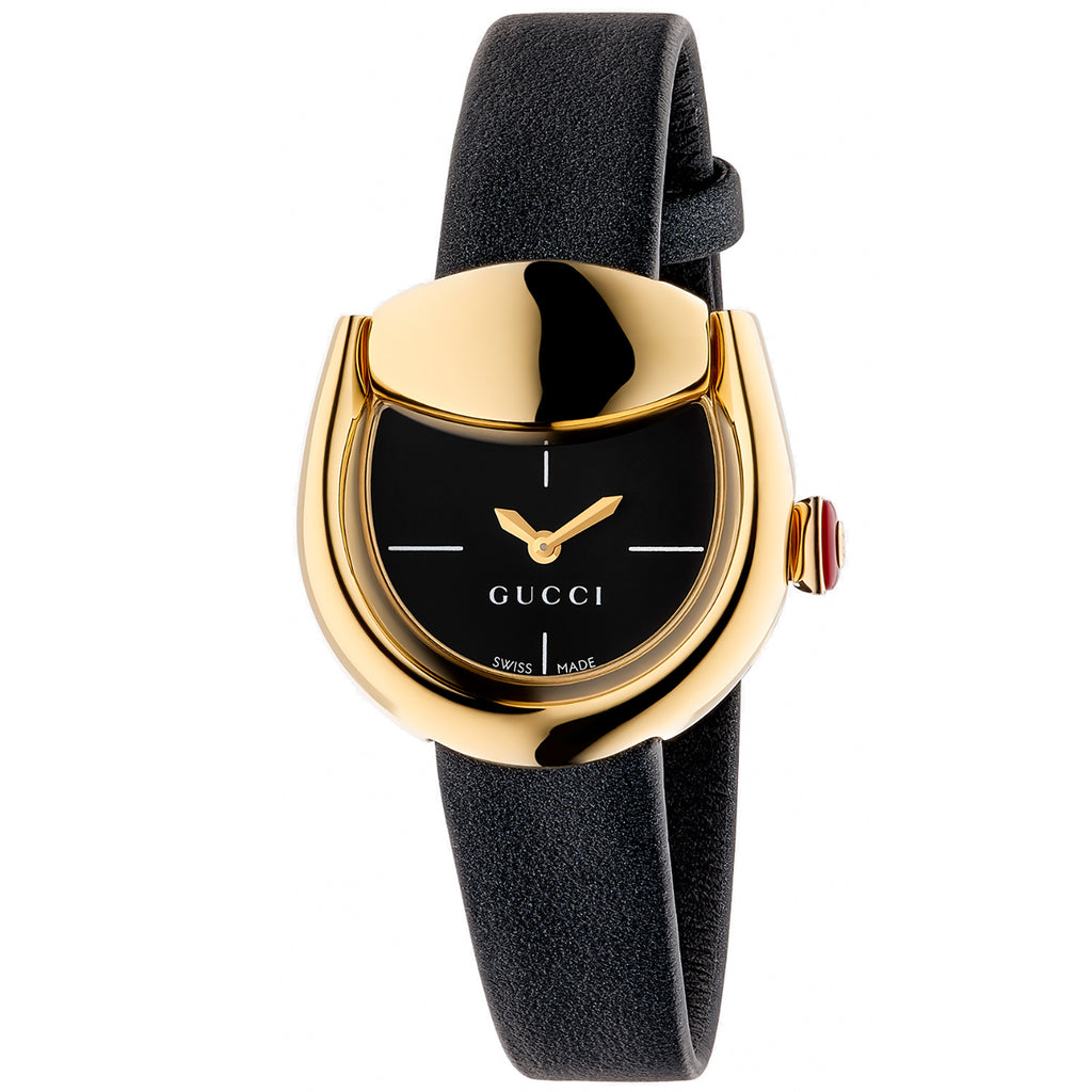 Gucci Horsebit Leather Strap Yellow Gold Plated 27x25 mm - YA168505