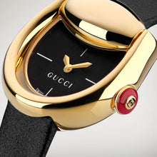 Load image into Gallery viewer, Gucci Horsebit Leather Strap Yellow Gold Plated 27x25 mm - YA168505