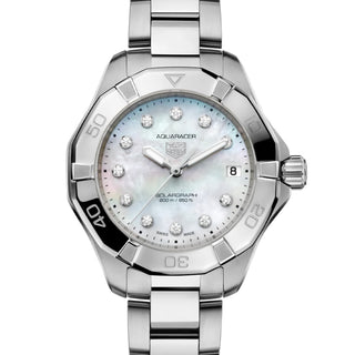 TAG Heuer - Aquaracer 34 mm Solargraph Women's Diamond MOP Dial - WBP1313.BA0005