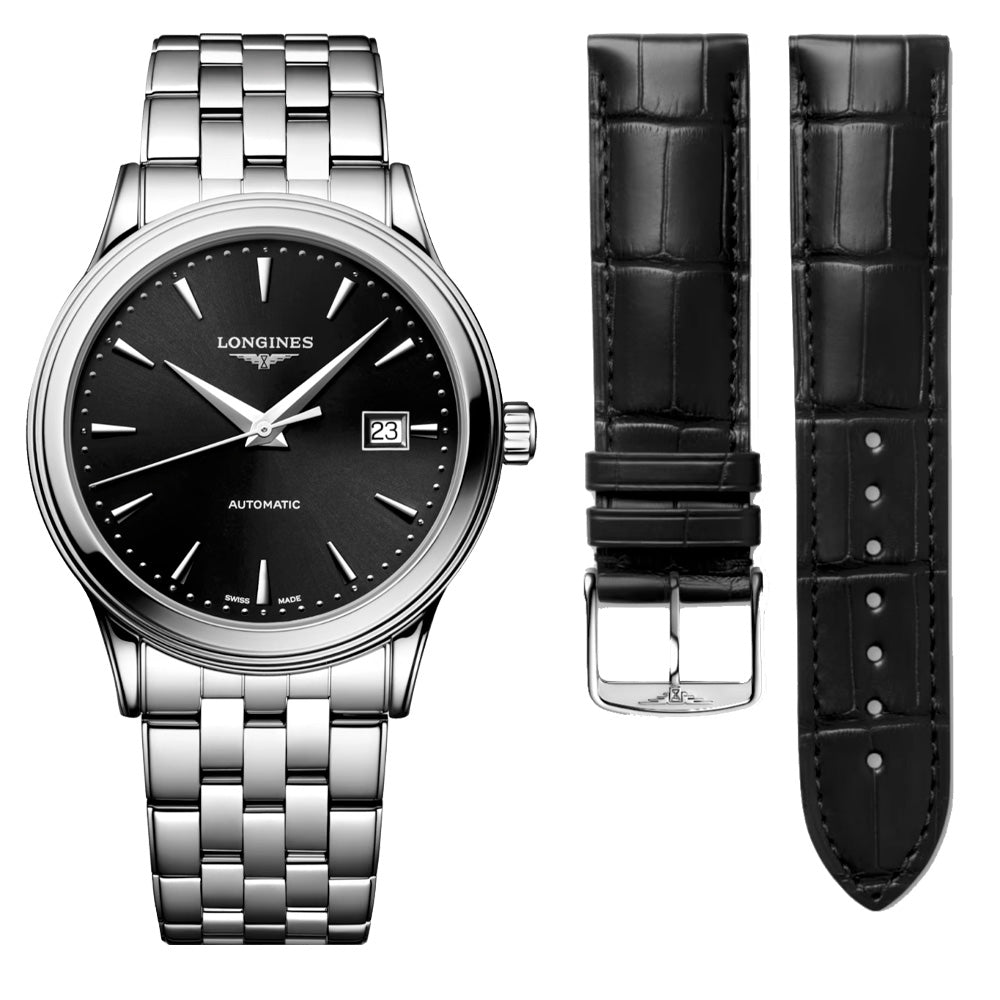 Longines - Flagship Classic 40 mm Black - L49844596 + Strap CL682160032