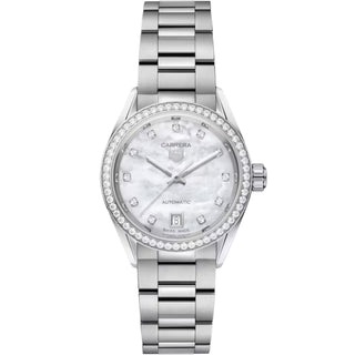 TAG Heuer - Carrera 29 mm Automatic Mother of Pearl Diamond Dial & Bezel - WBN2414.BA0621