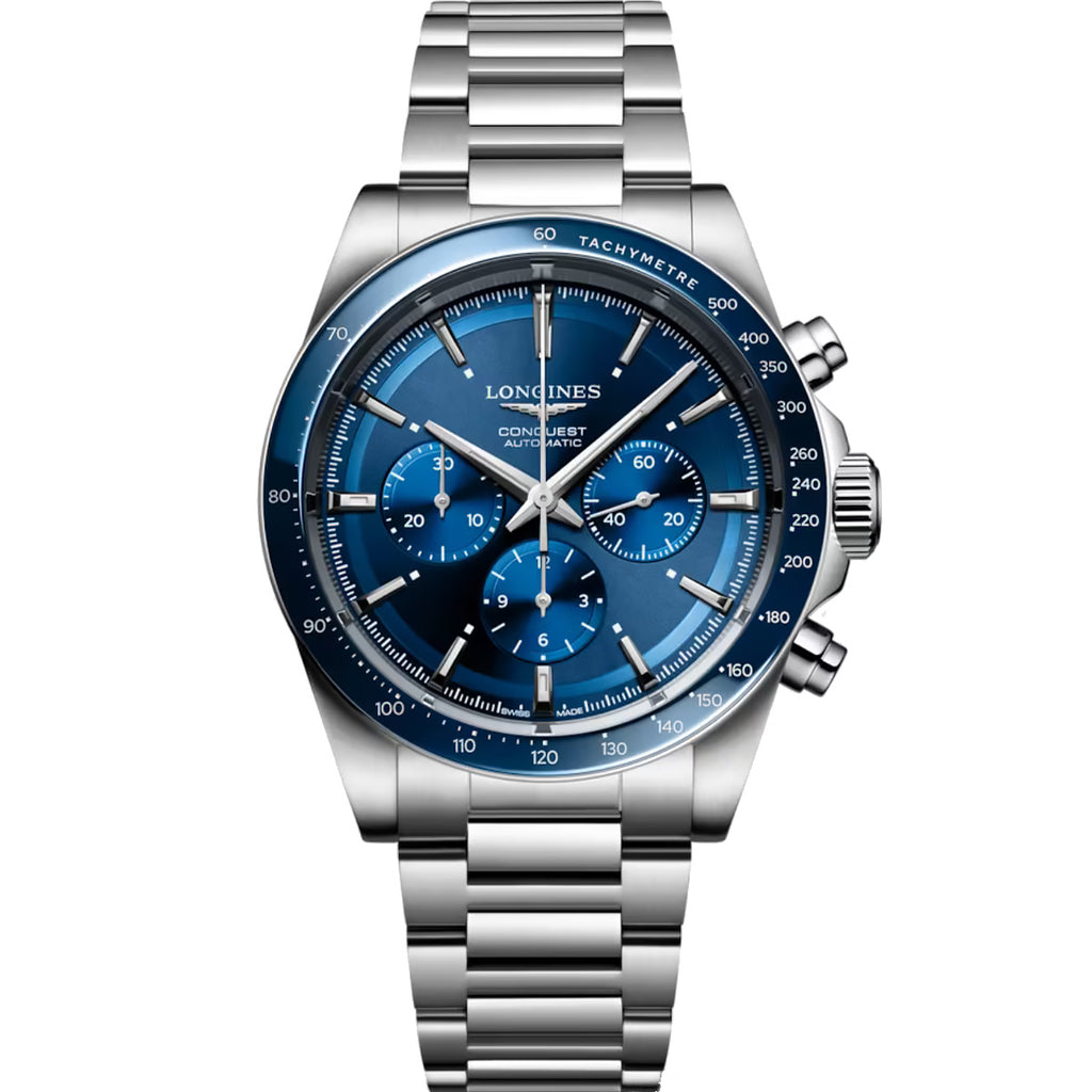 Longines - Conquest 42 mm Chronograph Stainless Steel Blue Dial - L38354926