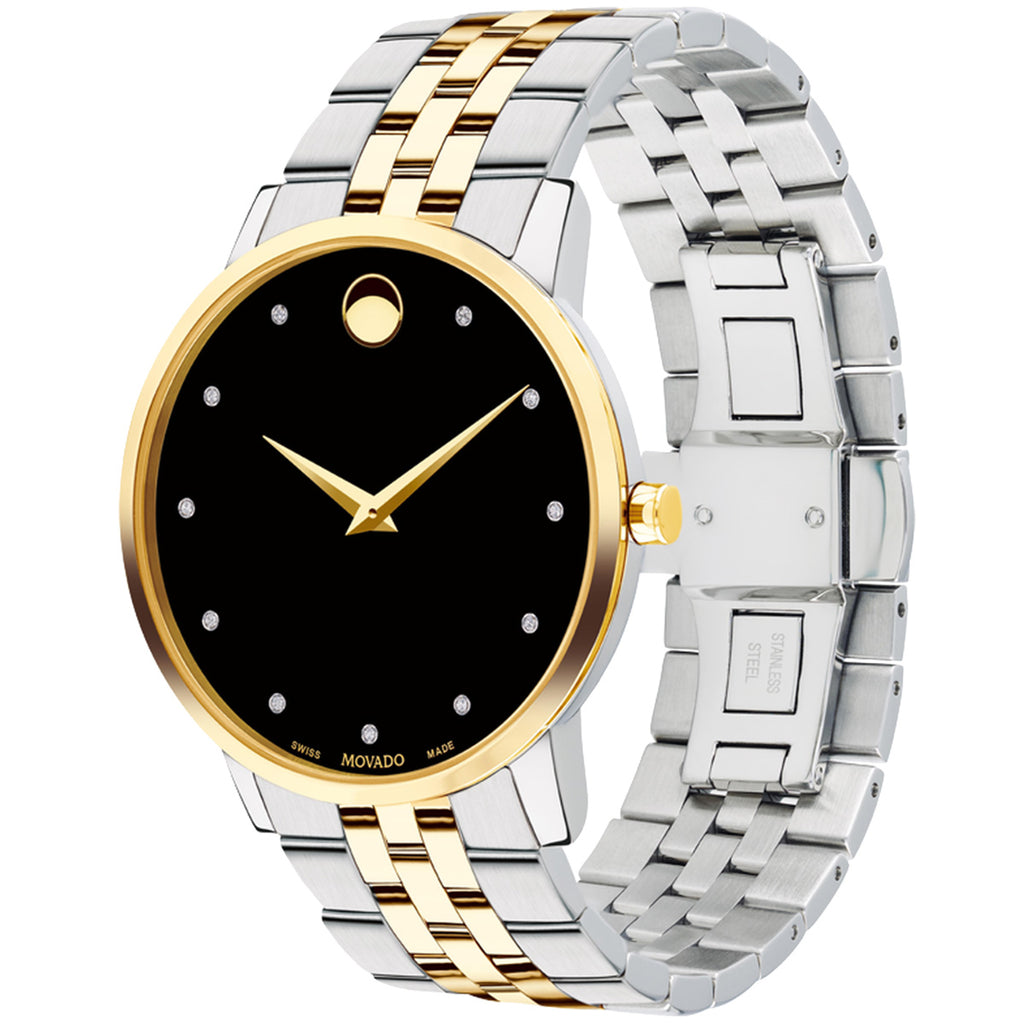 Movado - Museum Classic 40 mm Yellow Gold PVD Two Tone Diamond Dial - 0607202