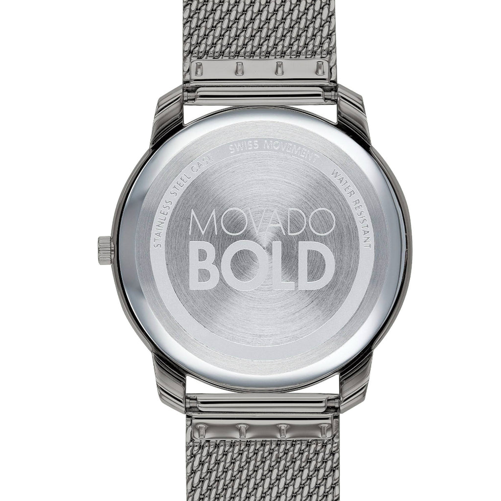 Movado - Bold 42 mm Thin Stainless Grey Ion Plated Case Mesh Bracelet - 3600599