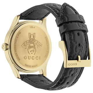 Gucci G-Timeless Signature 38 mm Black Leather Dial & Strap - YA1264034A