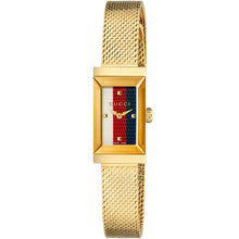 Load image into Gallery viewer, Gucci G-Frame White Red &amp; Blue Textured Dial &amp; Golden Coating Case - YA147511