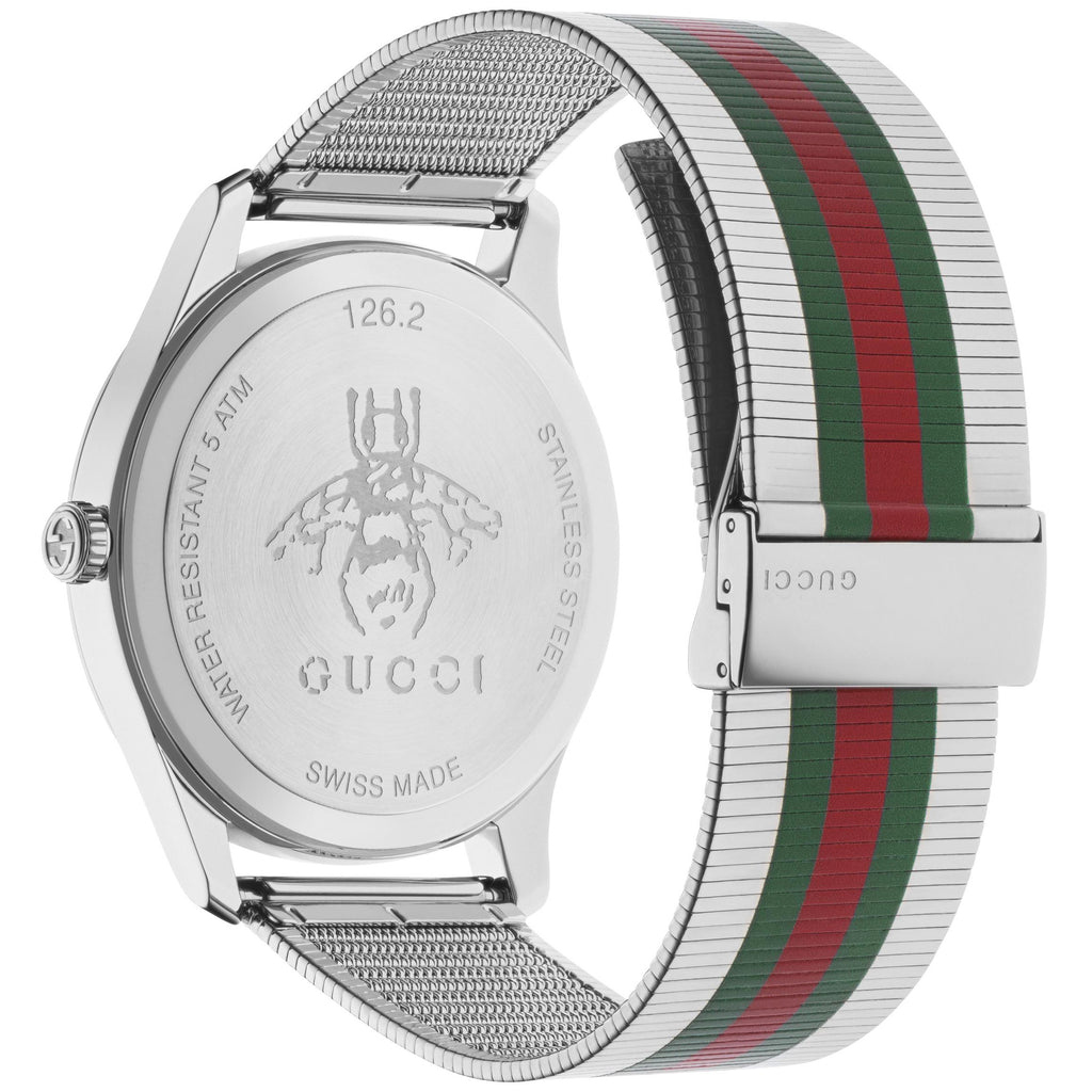 Gucci G-Timeless 42 mm Green Red Green Pattern Dial & Bracelet - YA126284