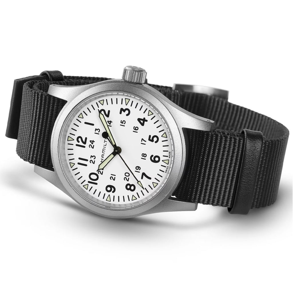 Hamilton - Khaki Field 38 mm Mechanical White Dial Green Lume - H69439910