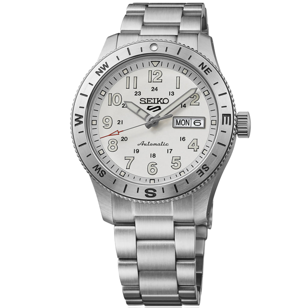 Seiko - Seiko 5 Field Series Compass Bezel silver Dial - HDB007
