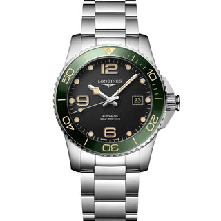 Longines - HydroConquest 41 mm Green Bezel Black Dial - L37814056