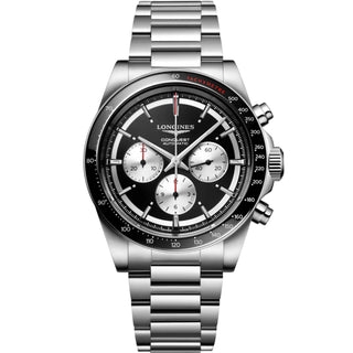 Longines - Conquest 42 mm Chronograph Black & Silver Dial - L38354526