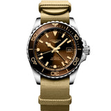 Longines - HydroConquest GMT 41 mm Brown Root-beer Dial Nato Band - L37904662