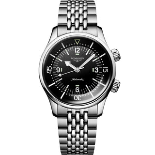 Longines - Legend Diver 39 mm Black Dial Steel Bracelet - L37644506